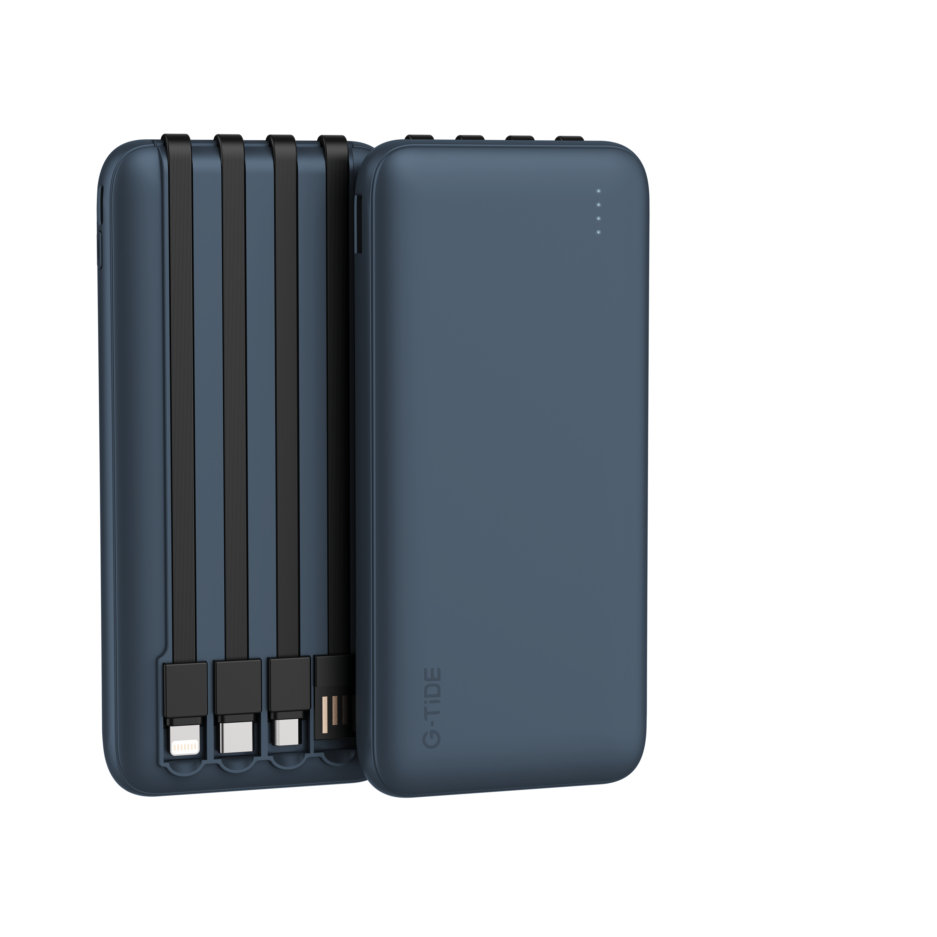 Power Bank G-Tide P1 — 10.000 mAh | 4 Cables Integrados USB, Micro USB, Tipo-C y Lightning