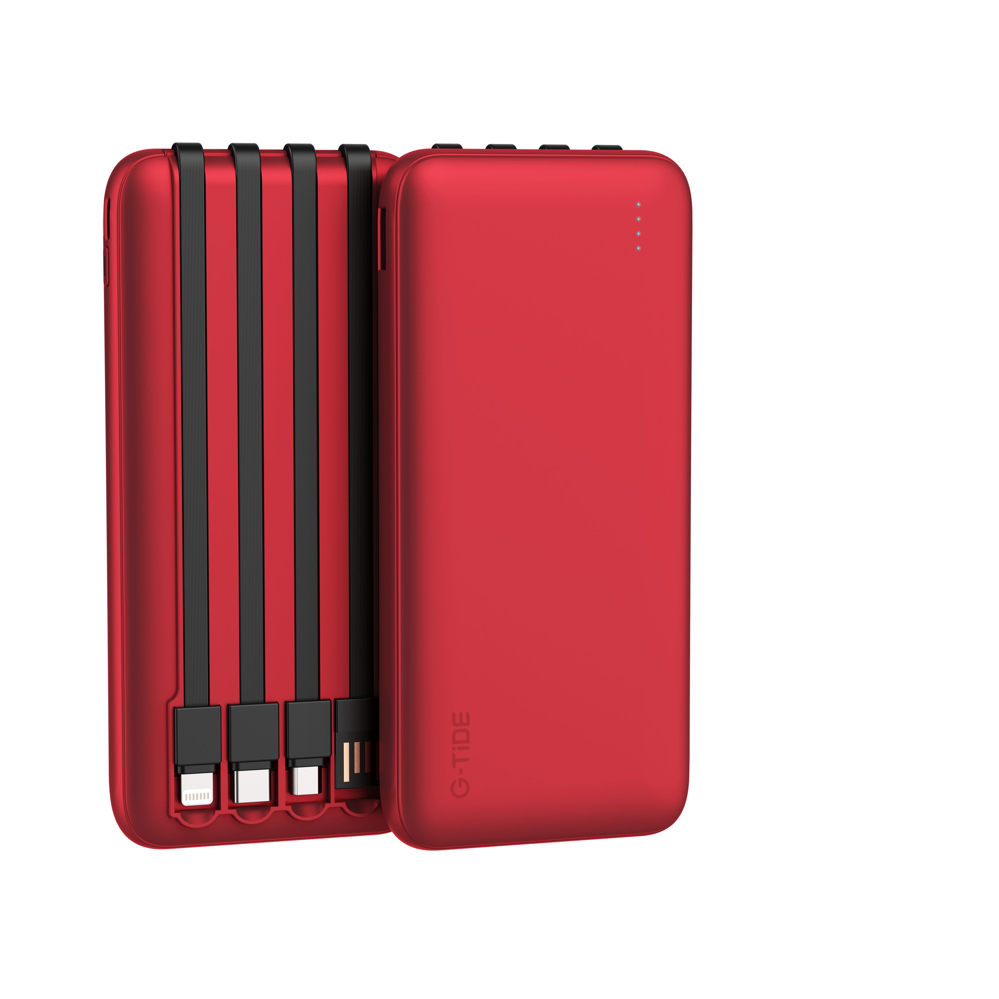Power Bank G-Tide P1 — 10.000 mAh | 4 Cables Integrados USB, Micro USB, Tipo-C y Lightning