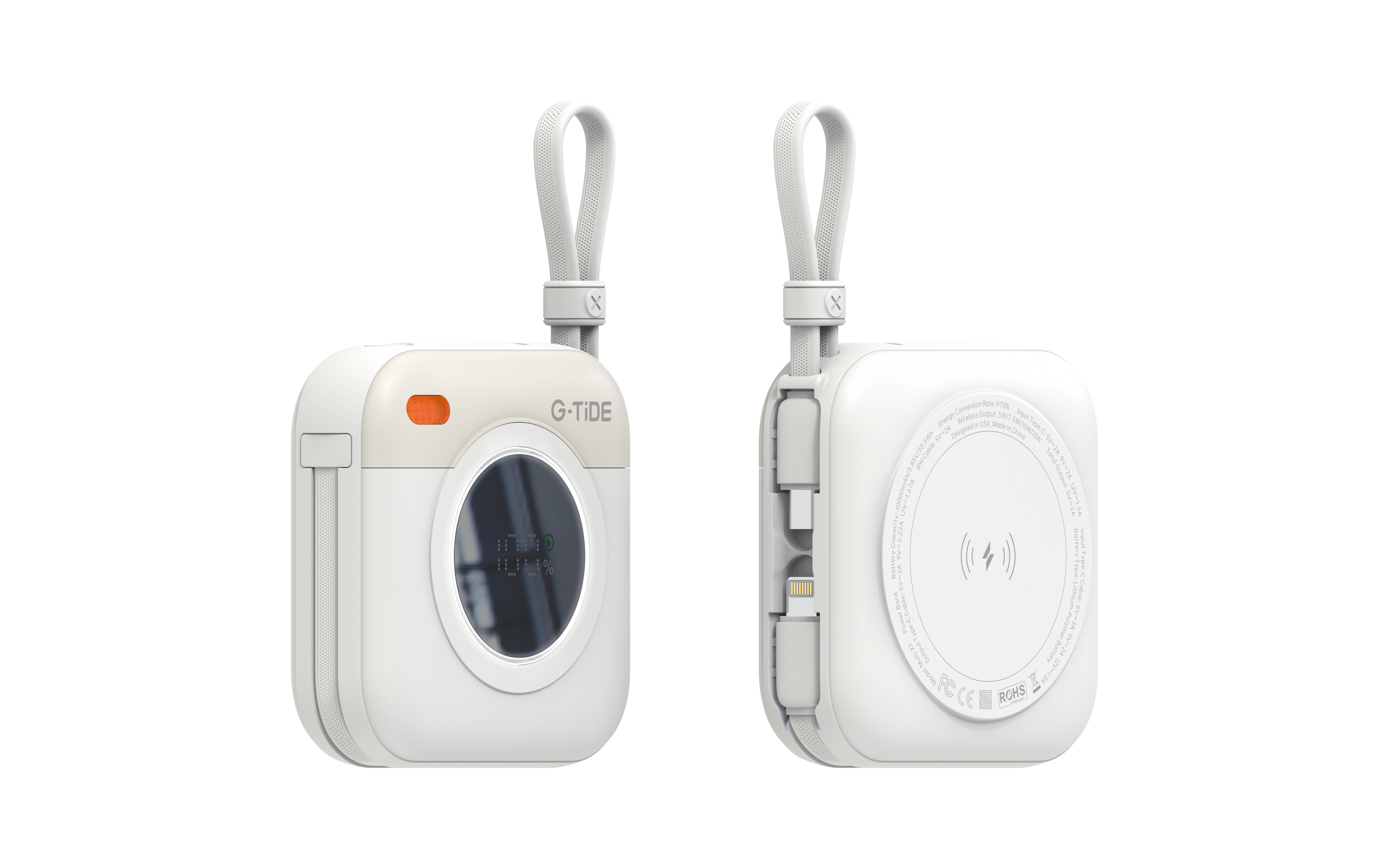Power Bank G-Tide Multi X1 3 en 1 — 10.000 mAh | Carga Inalámbrica + USB-C + Lightning