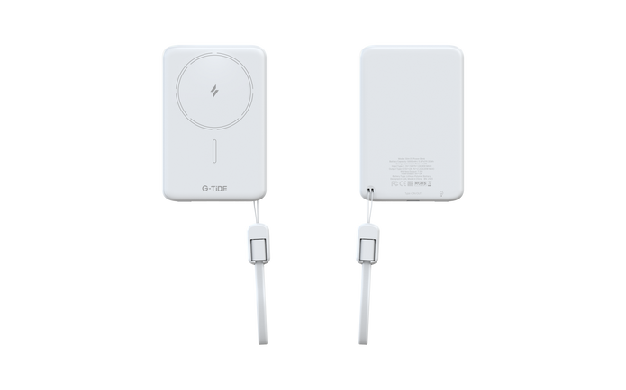 Power Bank G-Tide Slim 01 — 5.000 mAh | Ultra Delgada con Carga Inalámbrica 20W + USB-C