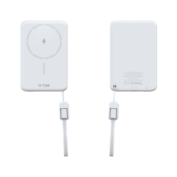 Power Bank G-Tide Slim 01 — 5.000 mAh | Ultra Delgada con Carga Inalámbrica 20W + USB-C