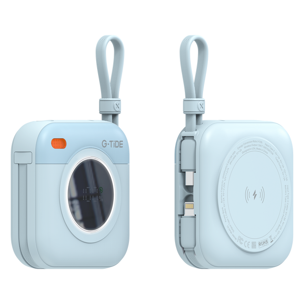 Power Bank G-Tide Multi X1 3 en 1 — 10.000 mAh | Carga Inalámbrica + USB-C + Lightning