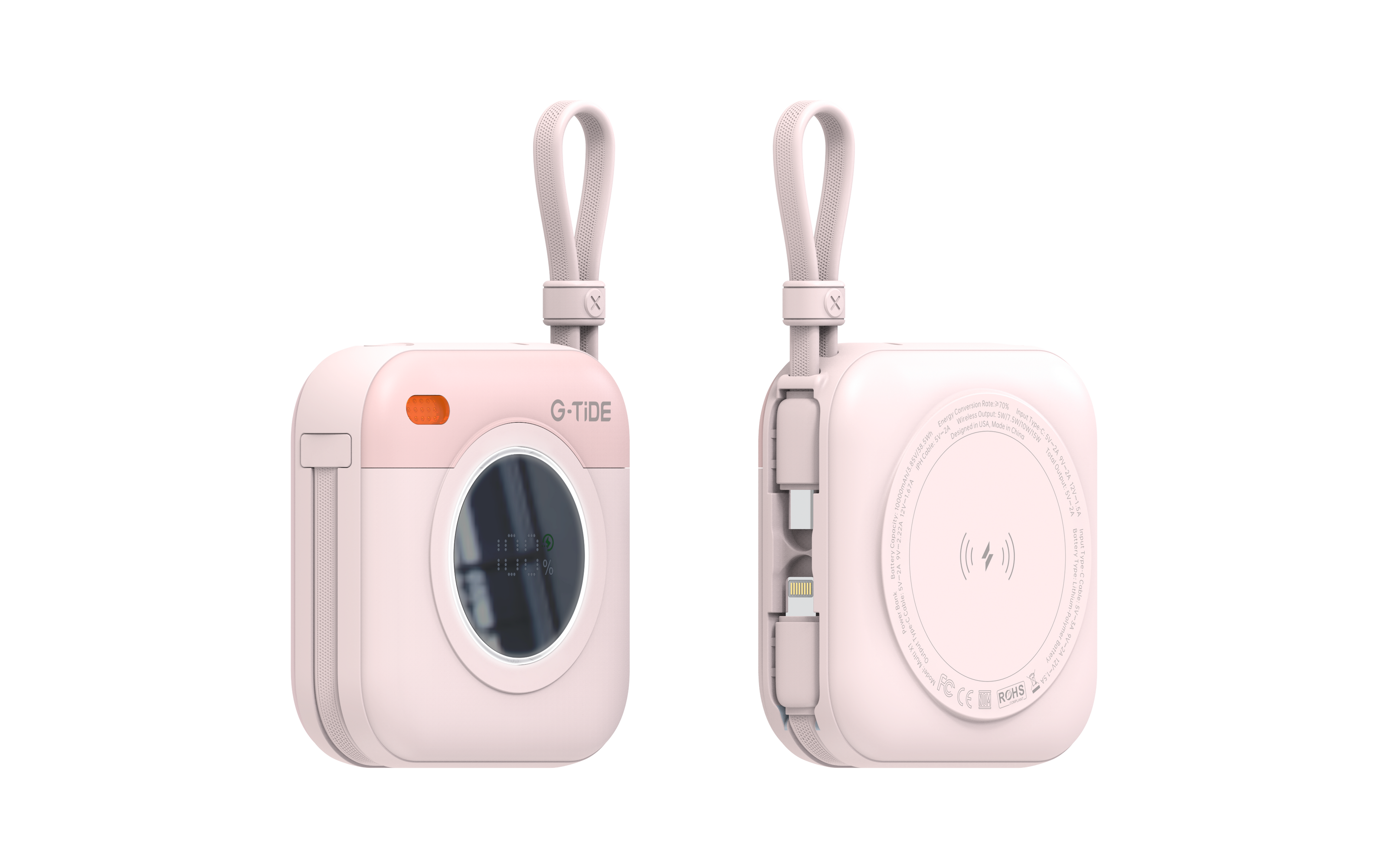 Power Bank G-Tide Multi X1 3 en 1 — 10.000 mAh | Carga Inalámbrica + USB-C + Lightning