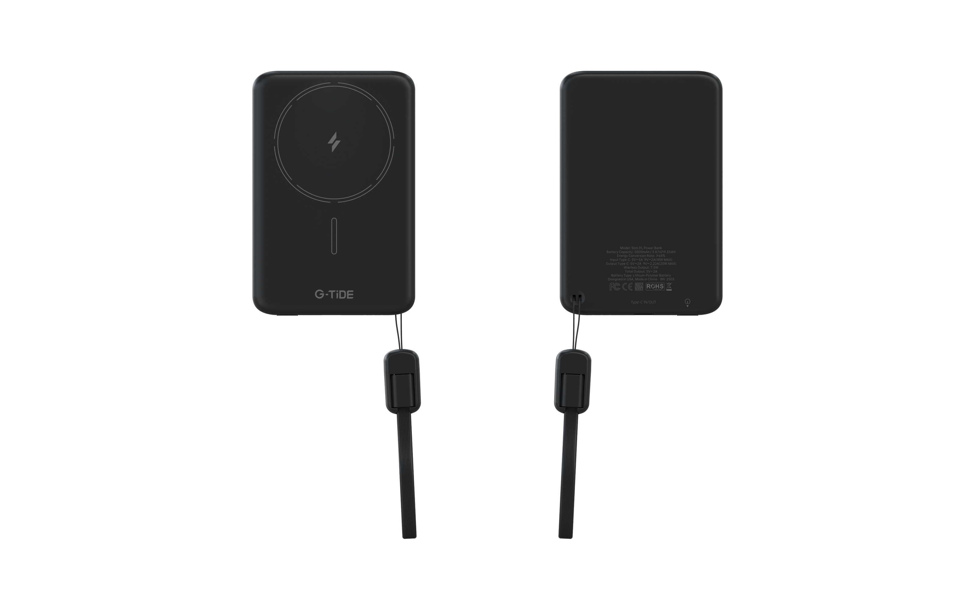 Power Bank G-Tide Slim 01 — 5.000 mAh | Ultra Delgada con Carga Inalámbrica 20W + USB-C