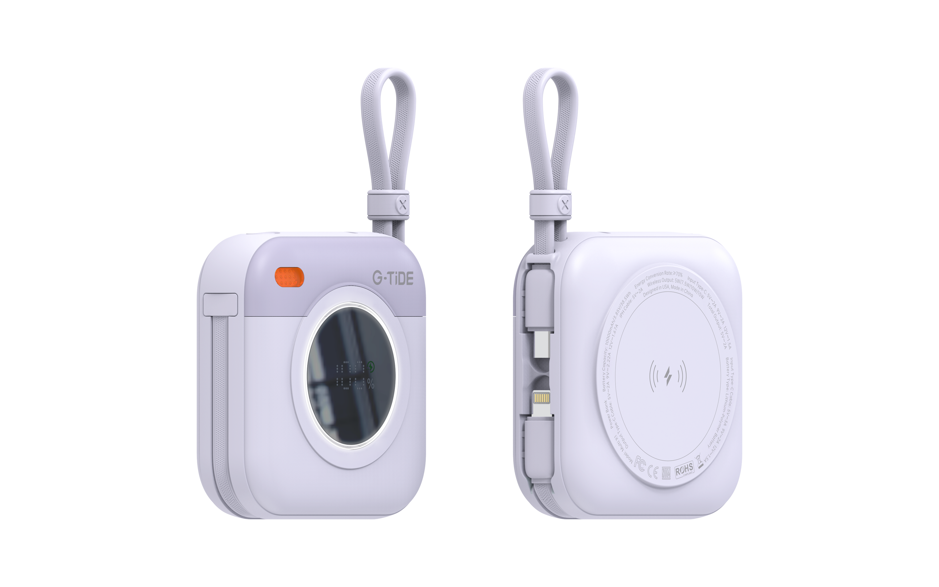 Power Bank G-Tide Multi X1 3 en 1 — 10.000 mAh | Carga Inalámbrica + USB-C + Lightning