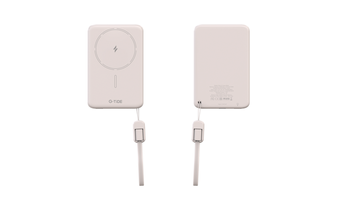 Power Bank G-Tide Slim 01 — 5.000 mAh | Ultra Delgada con Carga Inalámbrica 20W + USB-C