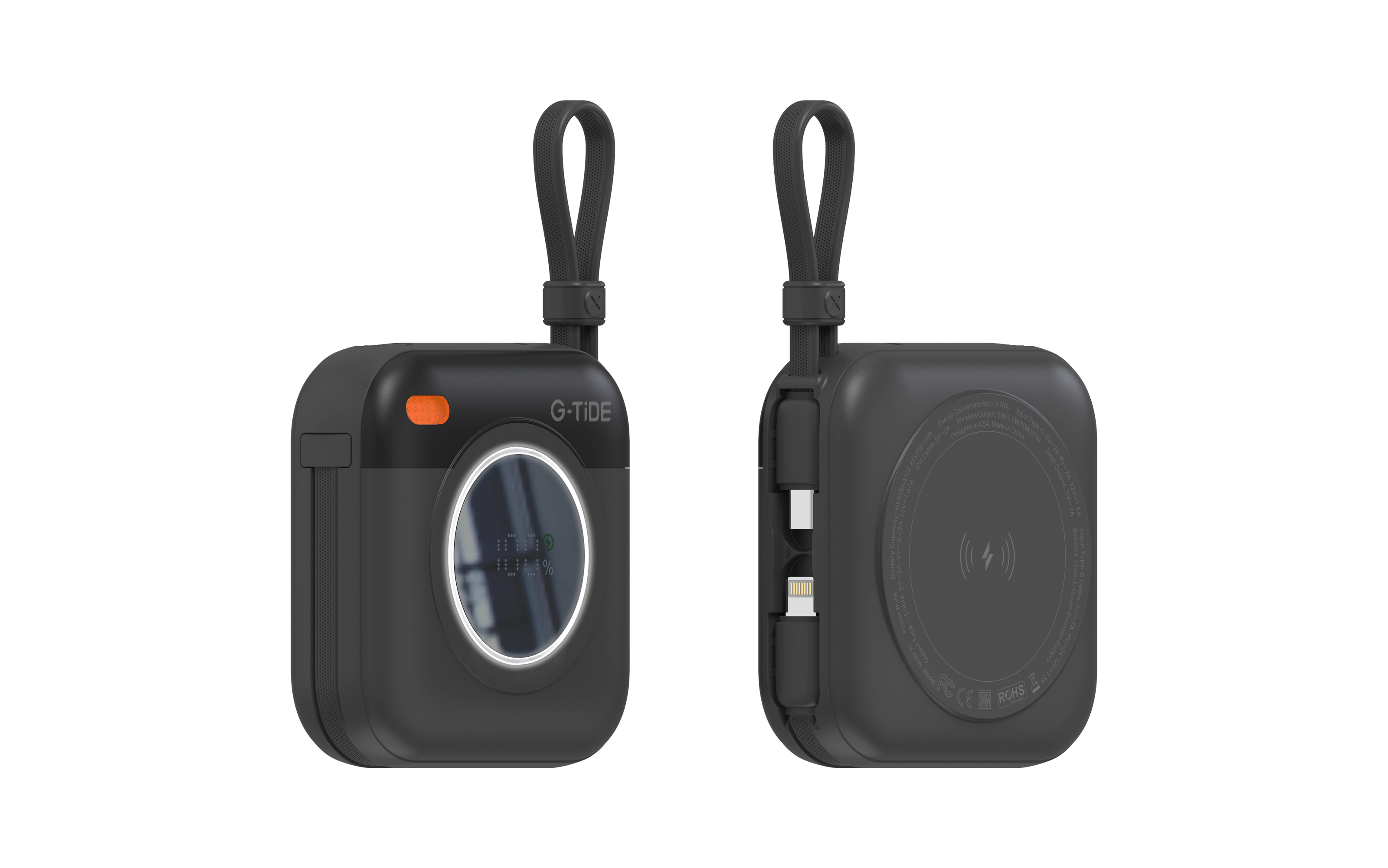 Power Bank G-Tide Multi X1 3 en 1 — 10.000 mAh | Carga Inalámbrica + USB-C + Lightning