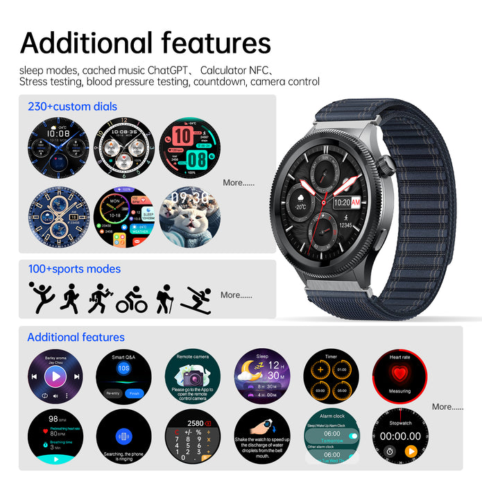 Smartwatch G-TiDE R8 Pro AMOLED Llamadas Bluetooth IA Salud 3 Pulsos