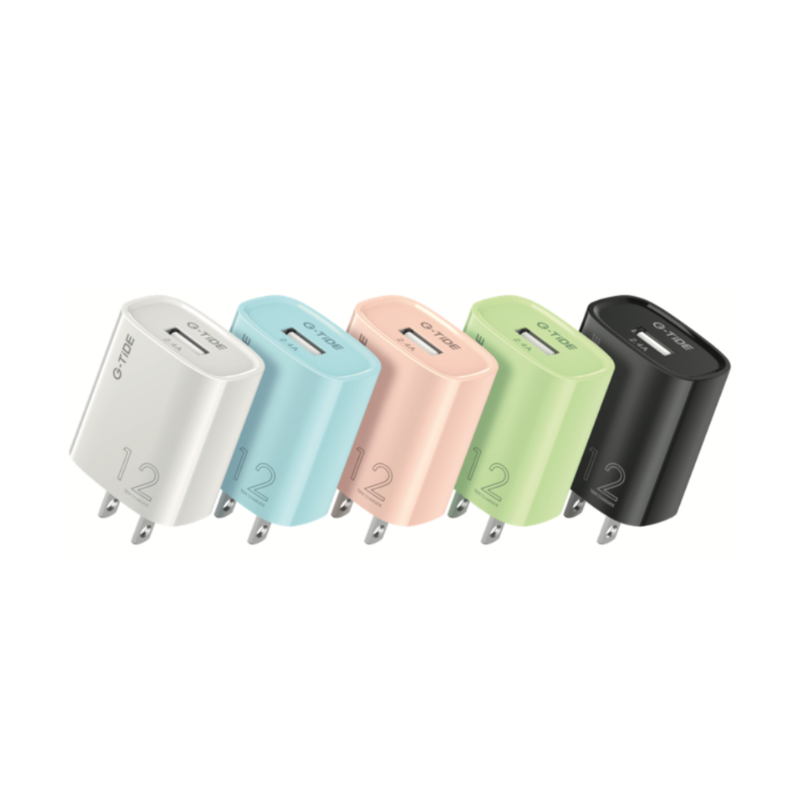 Cargador G-Tide CH12B — 12W | USB-A Compacto con Protección Inteligente | 5 Colores
