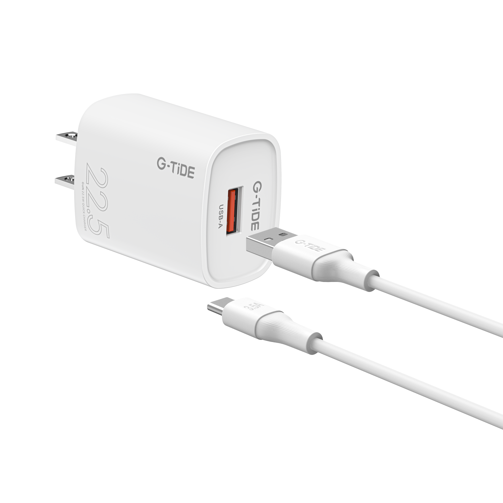 CH22A2 Serie G-Tide Combo Cargador 22.5W Turbo USB-A a Lightning 1M | iPhone
