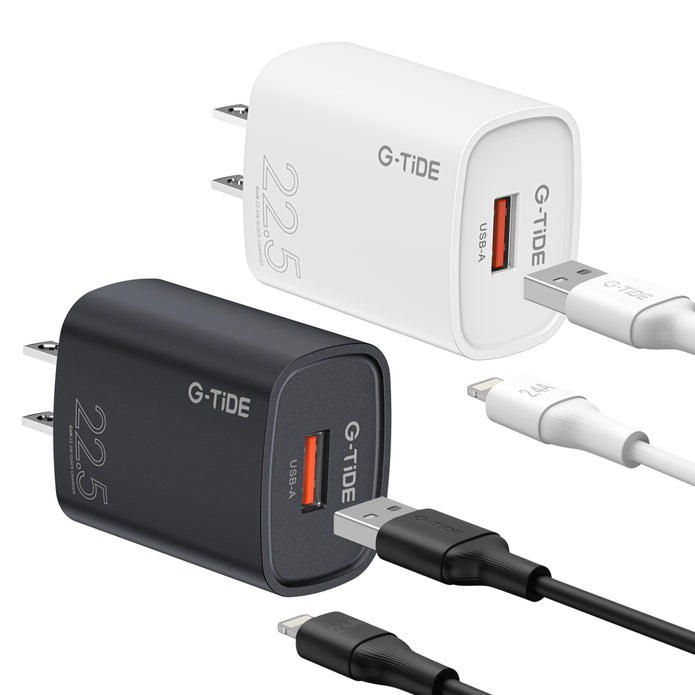 CH22A2 Serie G-Tide Combo Cargador 22.5W Turbo USB-A a Lightning 1M | iPhone