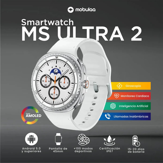 Smartwatch Mobulaa Ms Ultra 2 Pantalla Amoled Hd Ai Ip67