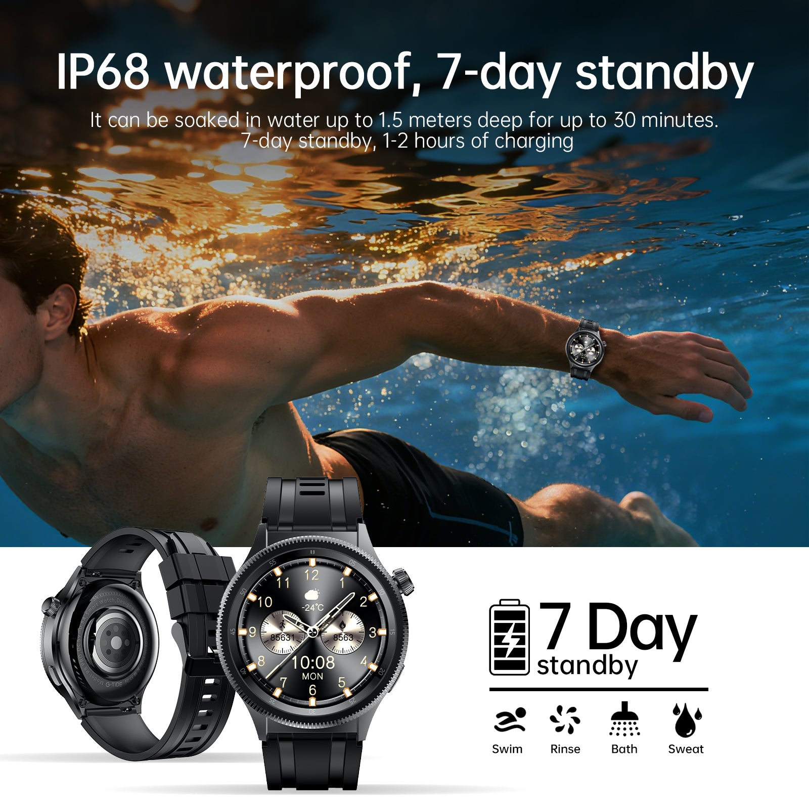Smartwatch G-TiDE R8 Pro AMOLED Llamadas Bluetooth IA Salud 3 Pulsos