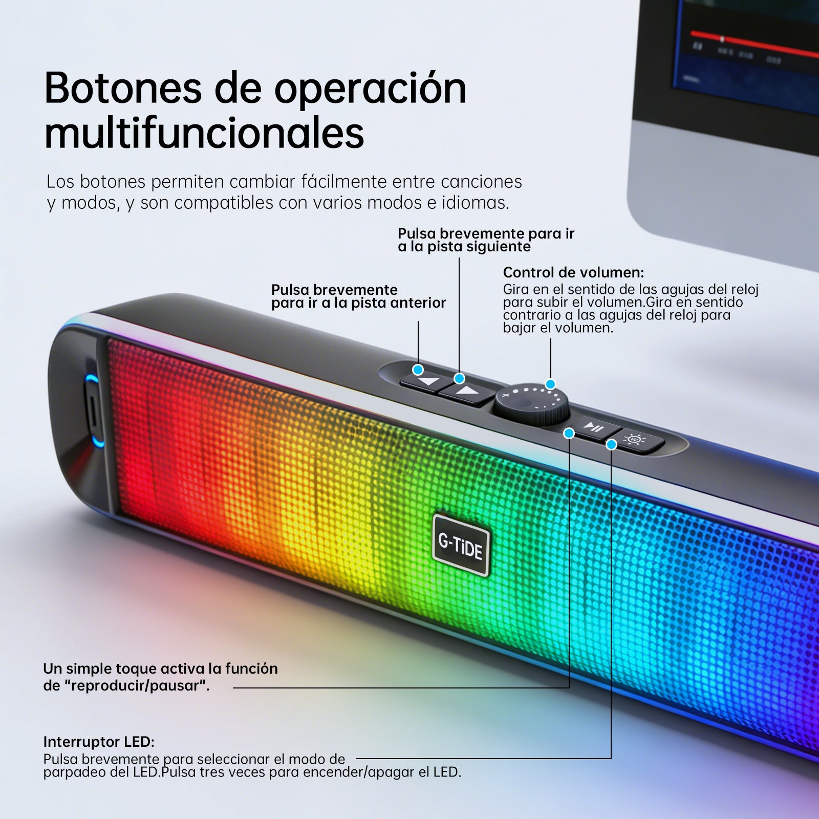 SH30 G-Tide Caja Acústica Inalámbrica Negro 16W