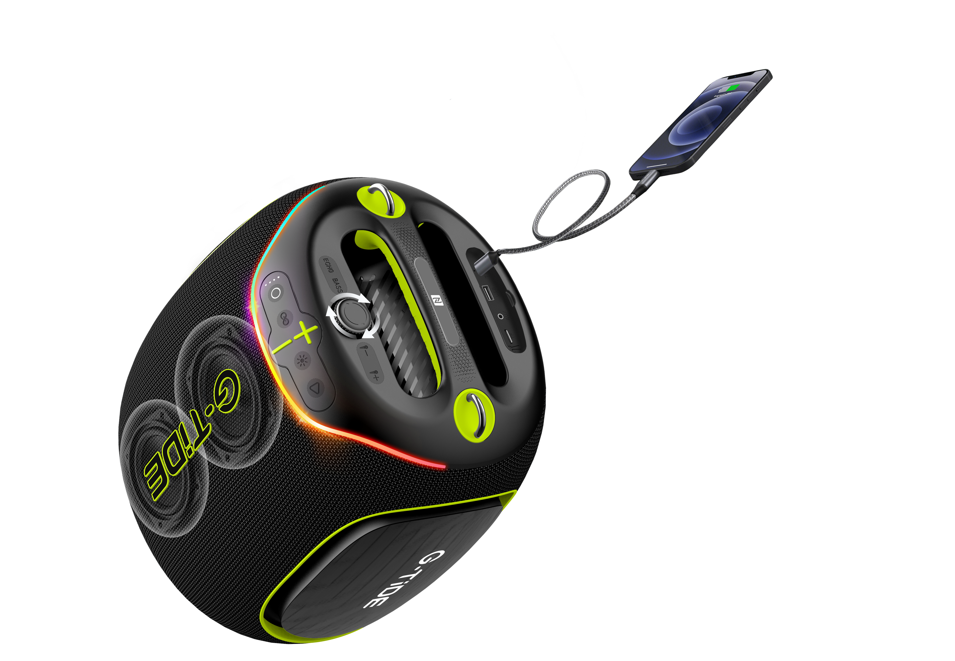 Parlante Bluetooth ThunderBass Max G-TiDE Potente 9000mAh Luces RGB BT 5.3