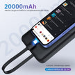 Power Bank G-Tide Easy 2 — 20.000 mAh | Carga Rápida 22.5W + Cables USB-C y Lightning Integrados
