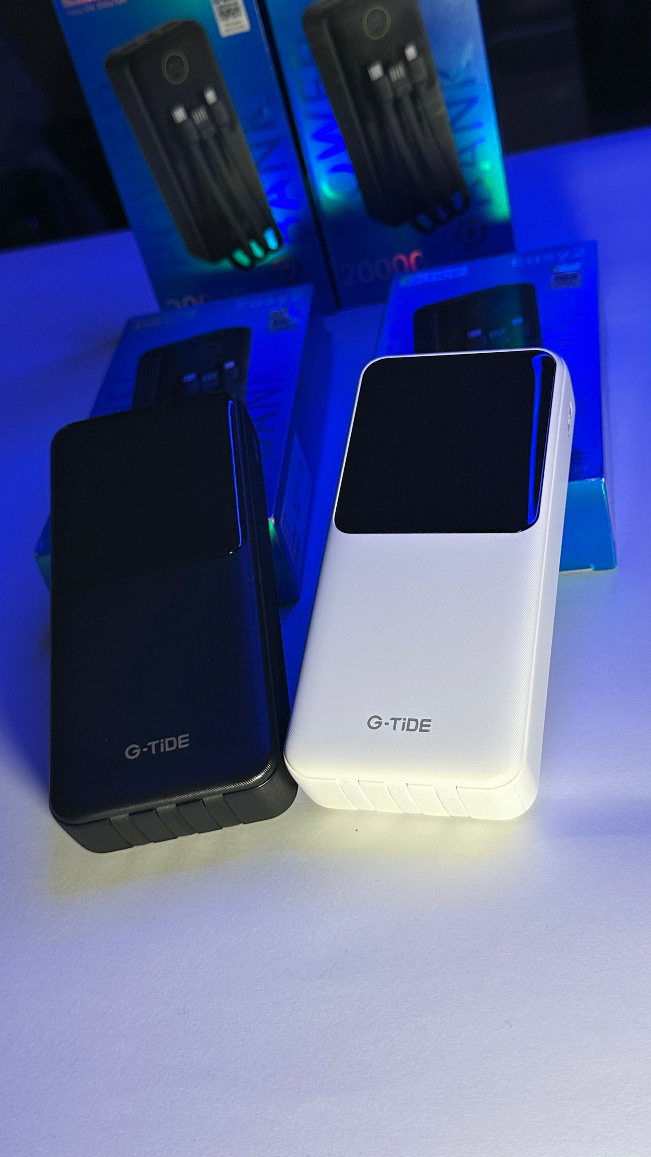 Power Bank G-Tide Easy 2 — 20.000 mAh | Carga Rápida 22.5W + Cables USB-C y Lightning Integrados