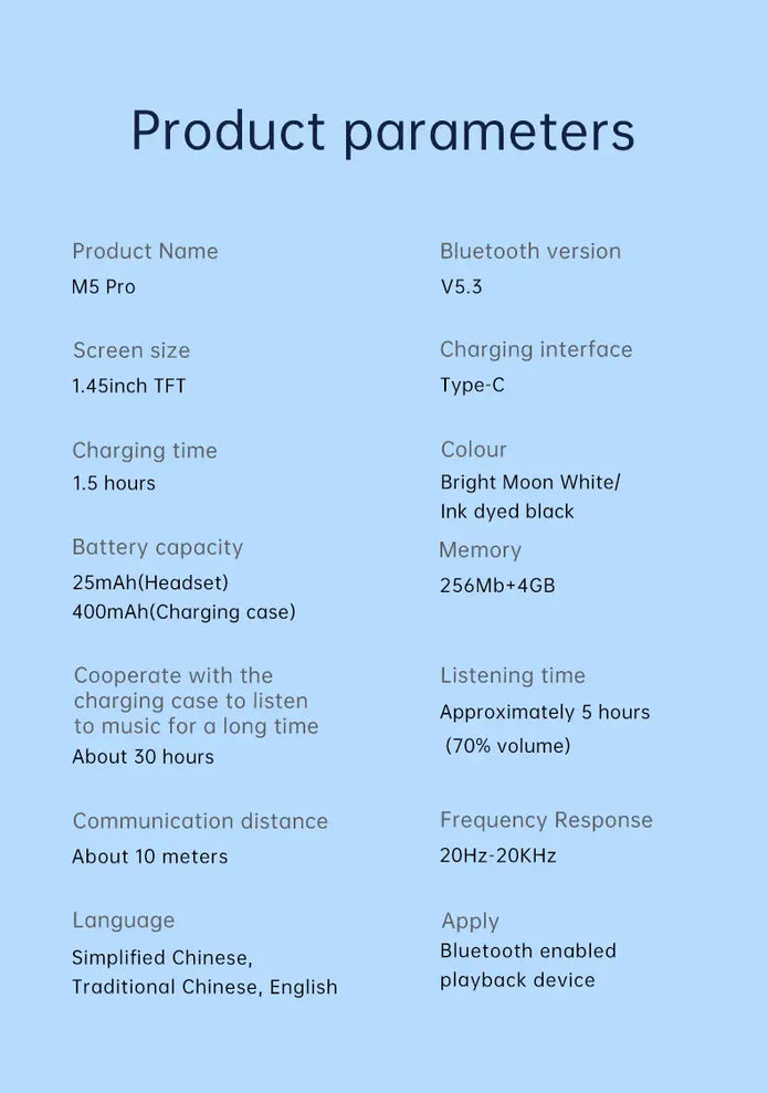 M5 Pro Auriculares Inteligentes Bluetooth Sensibles Al Tacto