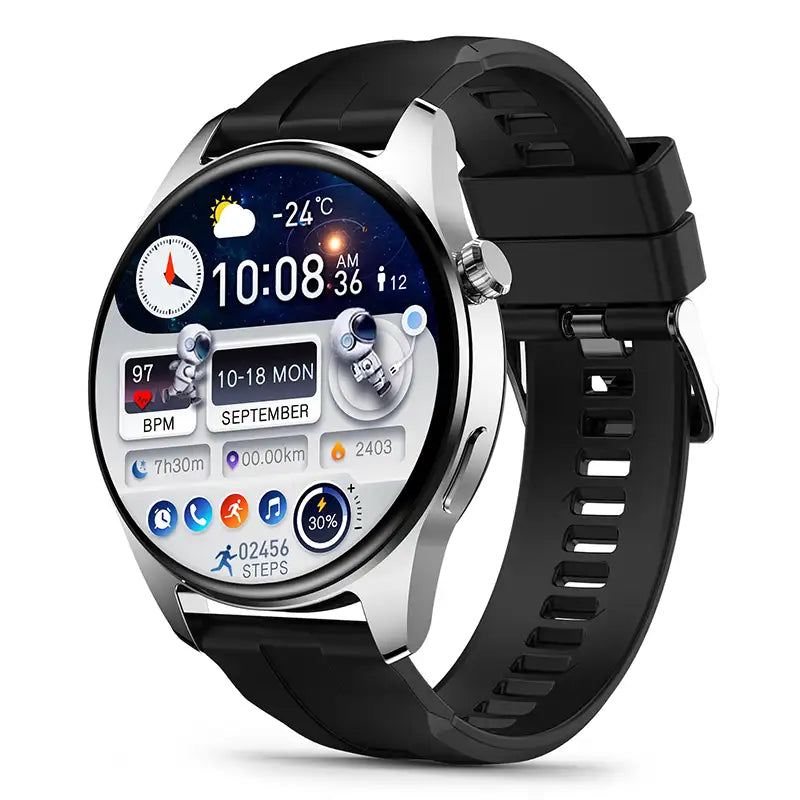 Mobulaa Reloj Inteligente Circular H4 Plus Pantalla Dividida
