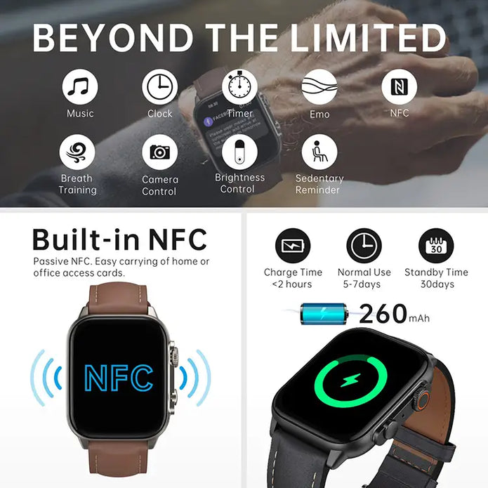 S5 Pro G-Tide Smartwatch Pantalla Táctil Completa De 1,95 Pulgadas