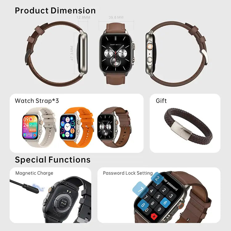 S5 Pro G-Tide Smartwatch Pantalla Táctil Completa De 1,95 Pulgadas